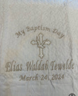 Personalized Christening Towel and art work