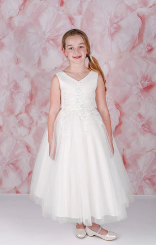 ADO- VIOLET FLOOR LENGTH GOWN: OFF-WHITE