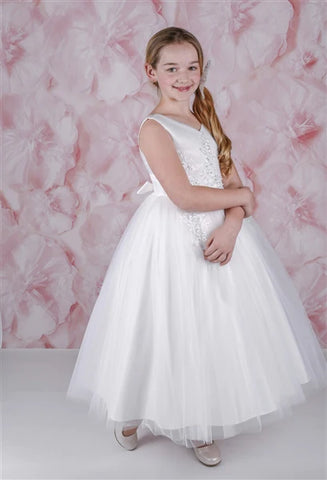 ADO- VIOLET FLOOR LENGTH GOWN: OFF-WHITE