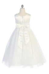 KD458-Luxurious Princess Ballgown Dress w/ Floral Trim