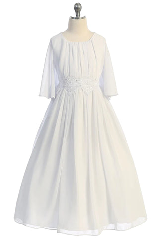 KD514- Chiffon Butterfly Sleeve Long Dress