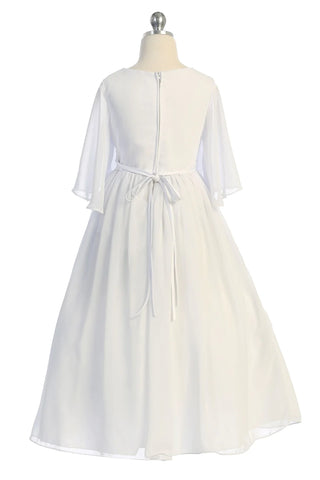 KD514- Chiffon Butterfly Sleeve Long Dress
