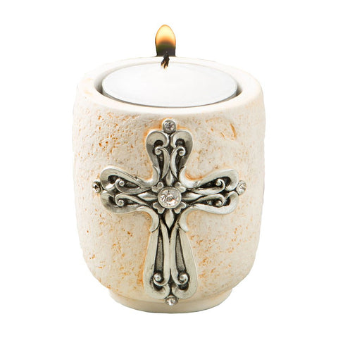 FC5495-Cross Design Candle Tea Light Holder