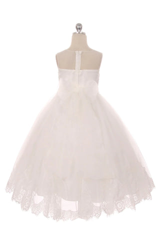 KD7007- Lace Applique Illusion Bateau Dress