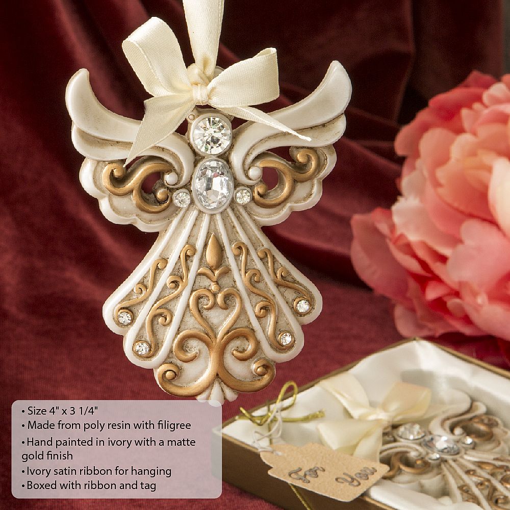FC8995- Antique Ivory Angel Ornament