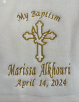 Couverture de baptême personnalisée