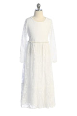 KDWE202 - Long White Lace Maxi Boho Dress