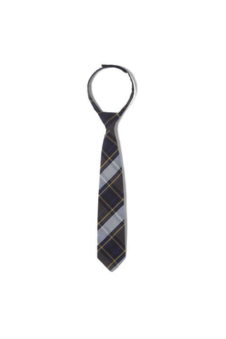 Boys Tie Blue/Gold Plaid #9012