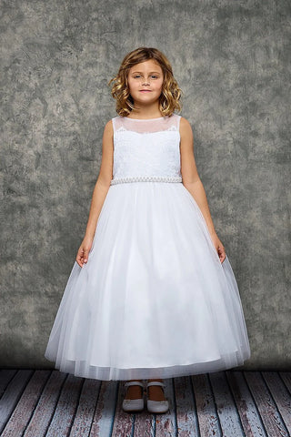 KD466-Venetian Lace Illusion Dress