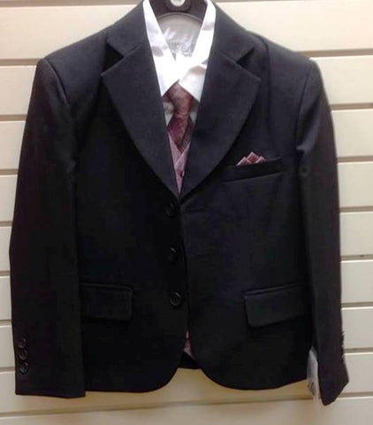 5 Pcs. Suit, Black/Burgany - CC501 - Growing Kids
