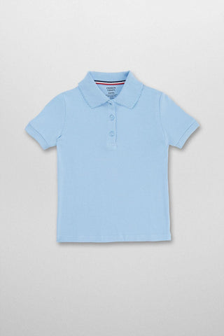 Girls Short Sleeve Picot Collar Polo #FT-SA9423 - Growing Kids