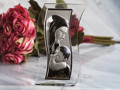 *Crystal S Shaped Glass Madonna Icon CC5031 - Growing Kids