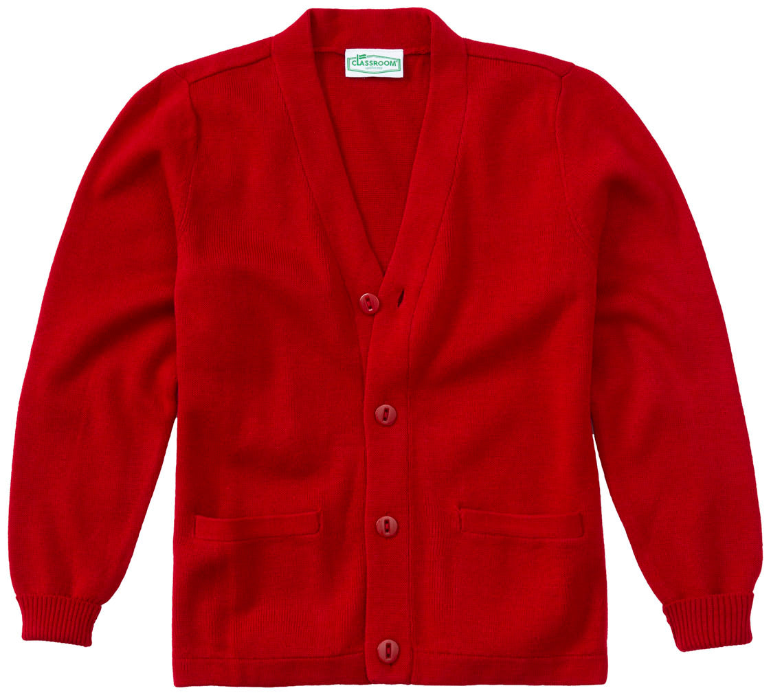 PULL CARDIGAN EN MAILLE ROUGE 