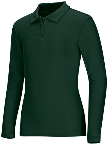 LONG SLEEVE BURGUNDY PIQUE POLO - Growing Kids