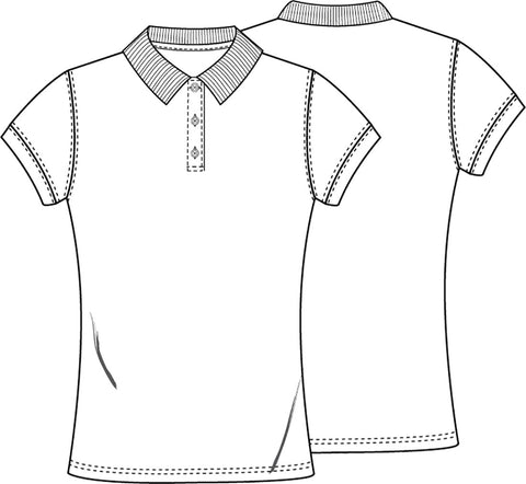 Clearance  Girls SHORT SLEEVE BURGUNDY PIQUE POLO - Growing Kids