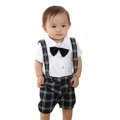 Baby Boys Wedding Bow-tie Occasion Christening Tuxedo Suit Outfit + Vest Set Age 0-3Y - Growing Kids