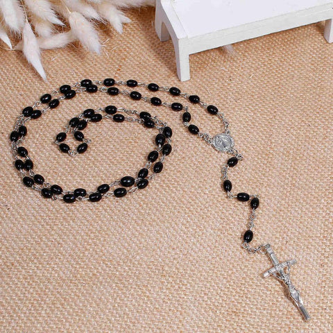 DoreenBeads 2017 New Women Bohemia Necklaces Y Shaped Lariat Necklace Gem Stone Prayer Rosary Beads Jesus Cross Pendant 50-64cm - Growing Kids