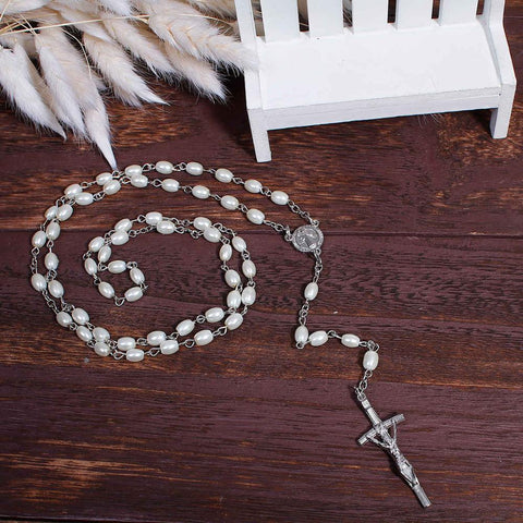 DoreenBeads 2017 New Women Bohemia Necklaces Y Shaped Lariat Necklace Gem Stone Prayer Rosary Beads Jesus Cross Pendant 50-64cm - Growing Kids