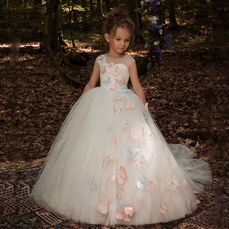 Pink Butterfly Gown  Crown Kids