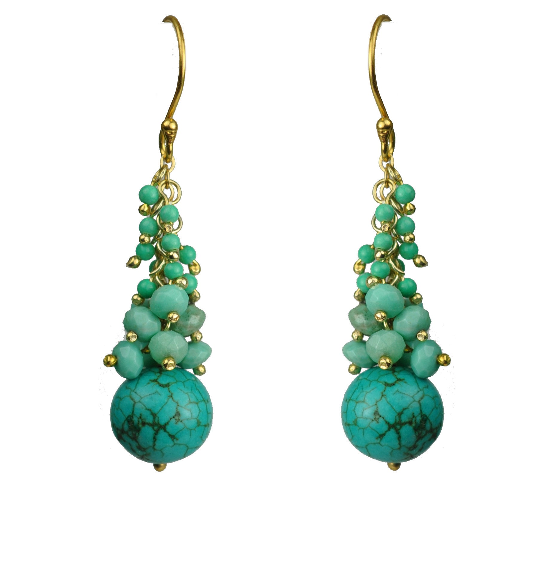 Turquoise Cascade Cluster Earrings - Growing Kids