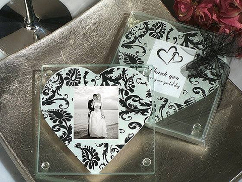 *A classic heart damask pattern photo coaster - Growing Kids