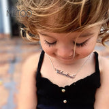 Stainless Steel Baby Jewelry Personalized Name Pendant Choker Girls Necklace Kids Children Necklace Numbers Boy Customized DIY