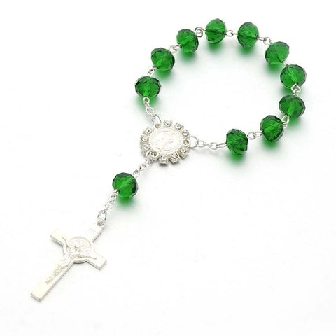10pcs/Lot Baptism Favors More Colors Christening FavorsCrystal Beaded Baptism Favor Communion Favor Catholic Rosary Bracelet