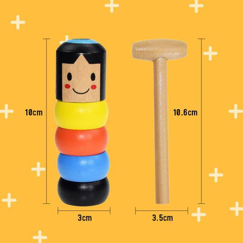1 set Magic Toy Close Up Stage Magic Props Fun Toy Accessory Immortal Daruma Unbreakable Wooden Man Magic Tricks Kids Gift