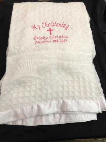 Personalized Christening Blanket - Growing Kids